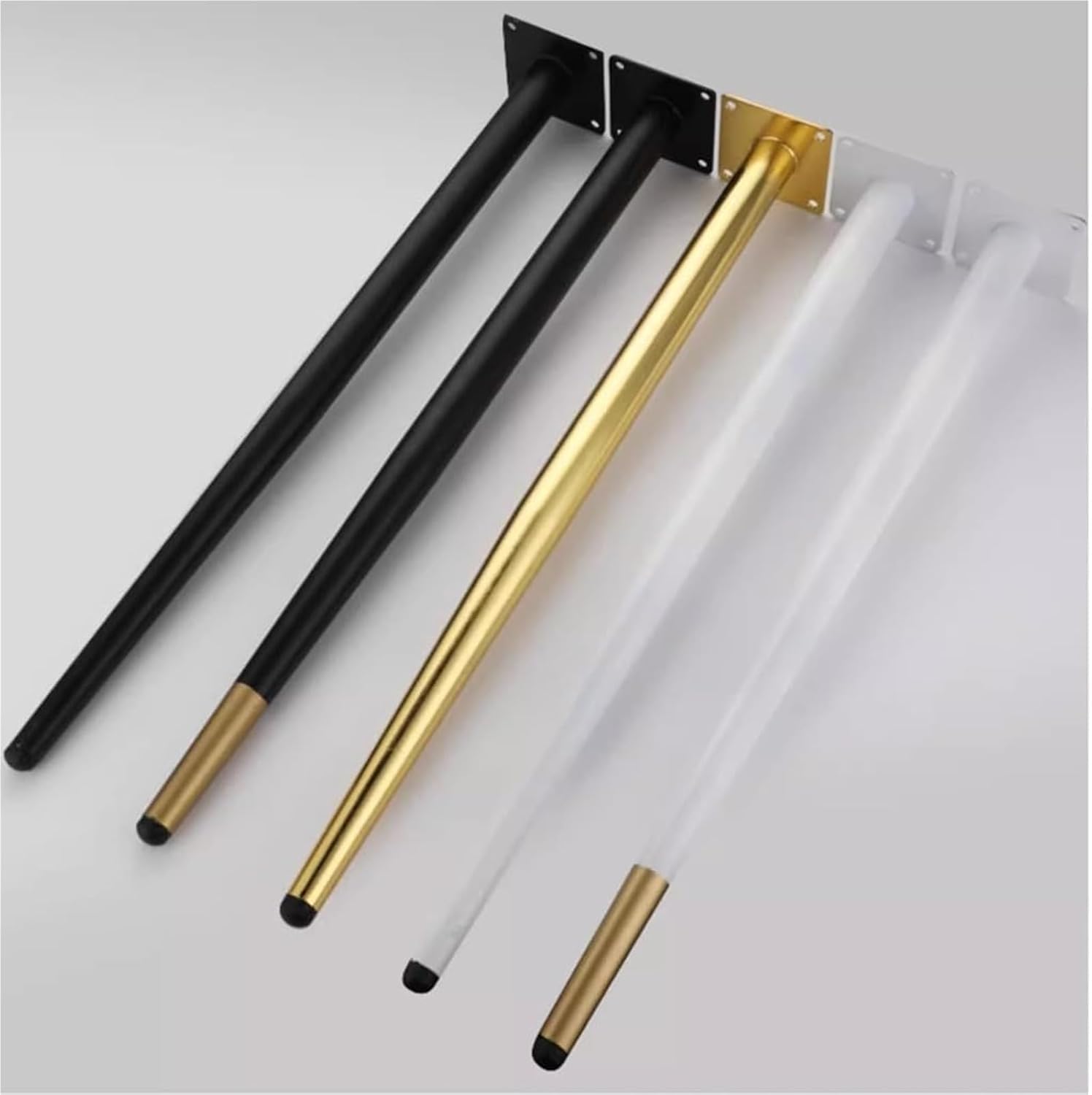 Table Leg 2 PCS Adjustable Furniture Feet Threaded Screw in, Sofa Replacement Parts for Table, Cabinets, Chairs, Stool Legs(Black-Inclined,17.55 in)