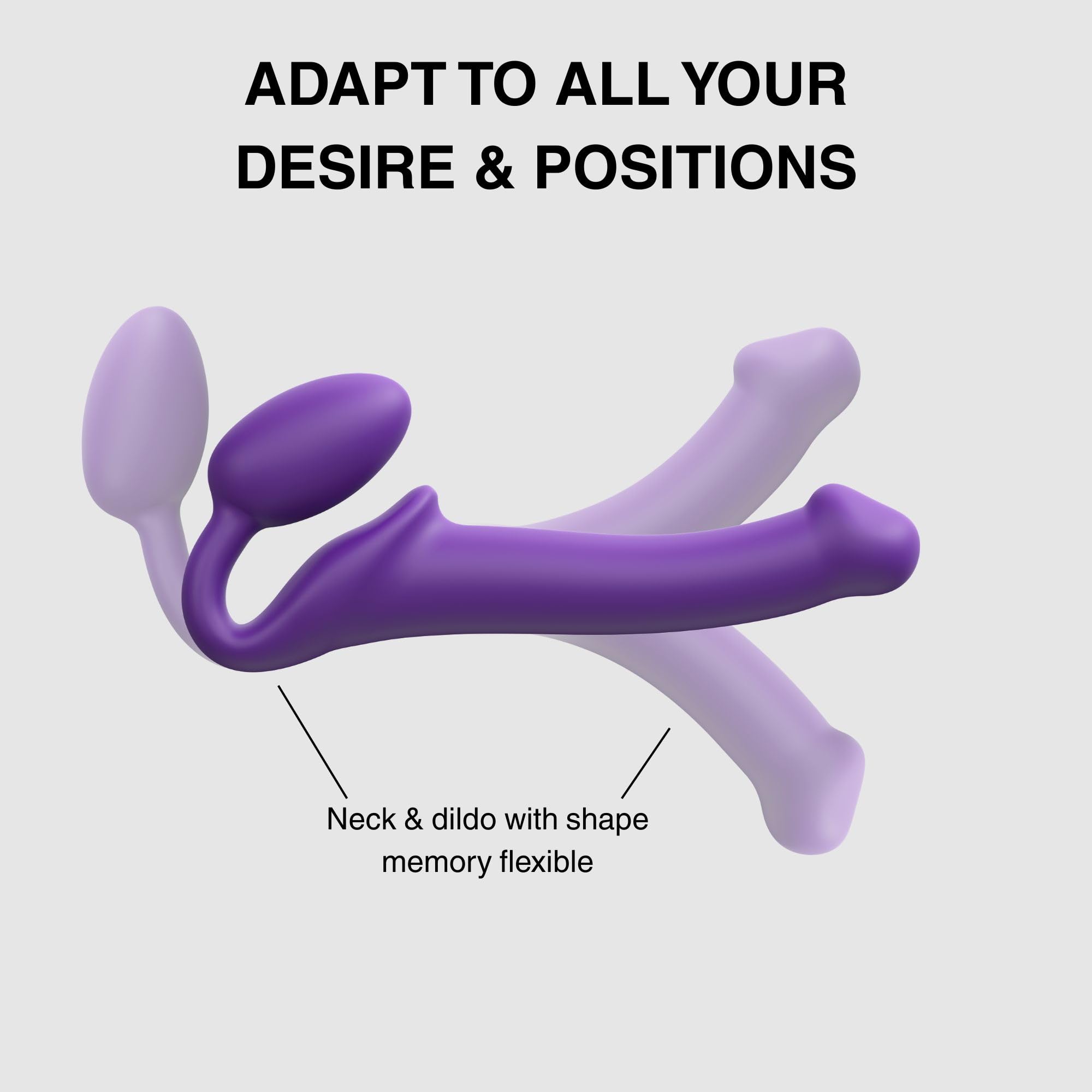 Strap-On-Me Strap-on Classique Nuova Versione | Silicone morbido, tripla stimolazione vaginale, anale e clitoridea, ovetto ultra morbido, collo flessibile
