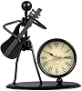 SUME Guitar Playing Metal Man Desk Clock Home Office Decor Ornament