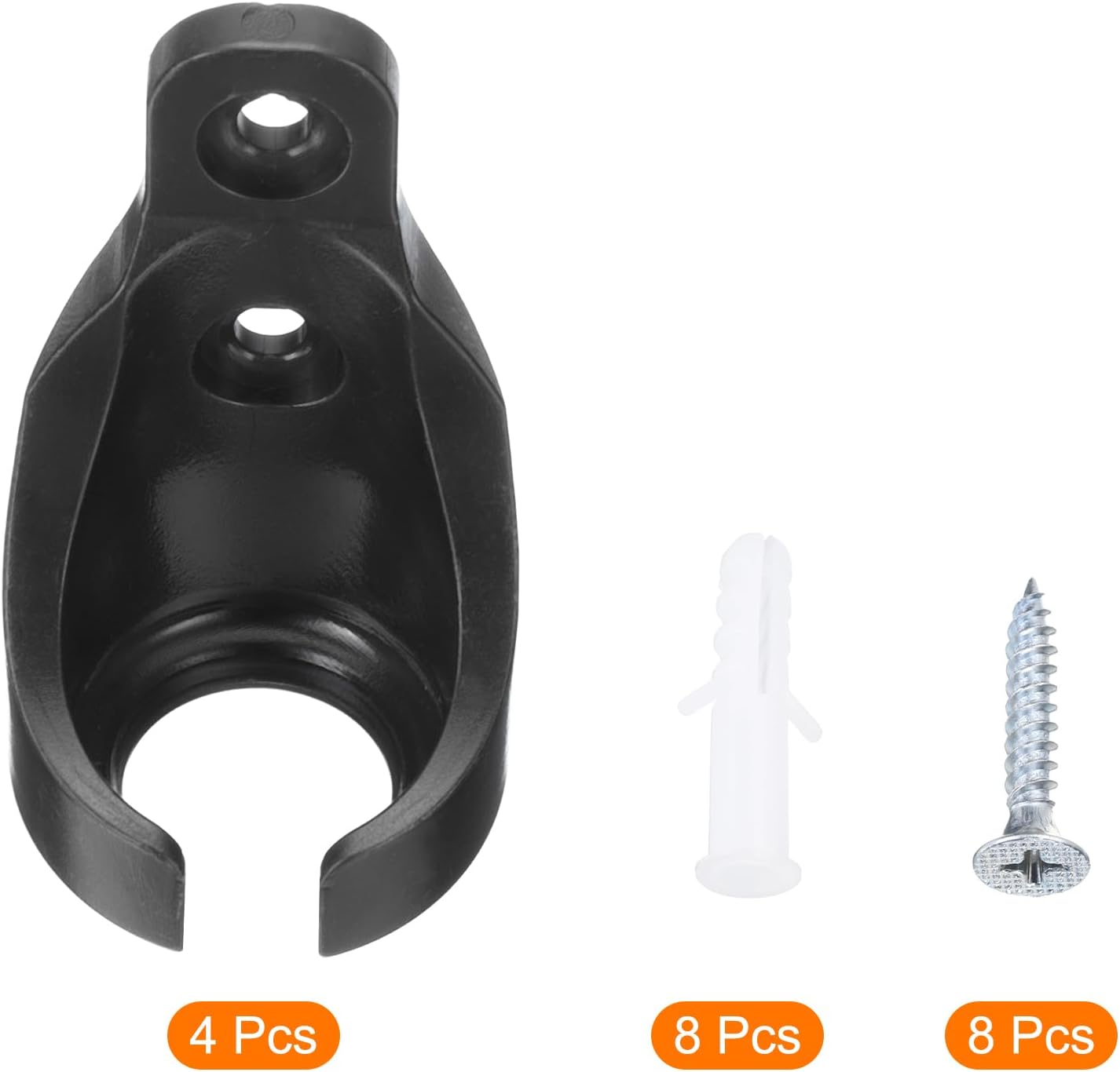 uxcell 4Pcs Universal Bungee Receiver Brackets Plastic Blind Replacement Parts for Indoor/Outdoor Sun Roller Shade Tie Down Straps Black