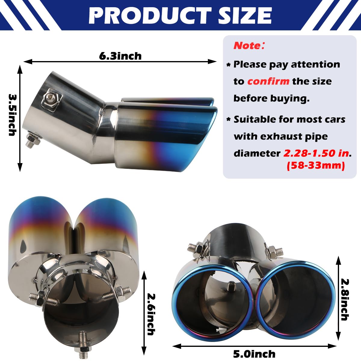 ステンレス スチール カスタム ダブルアウトレットエキゾースト