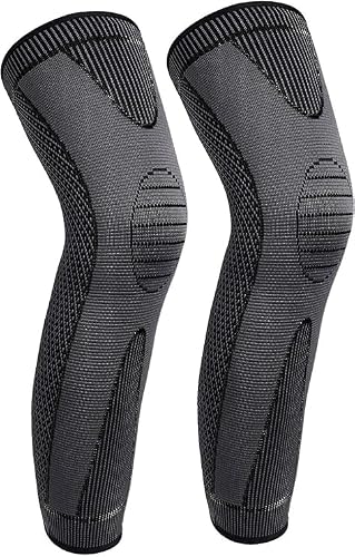 Docbraces Full Leg Sleeves Long Compression Leg Sleeve Knee Sleeves Protect Leg, for Man Women Basketball, Cycling Sport (Large)