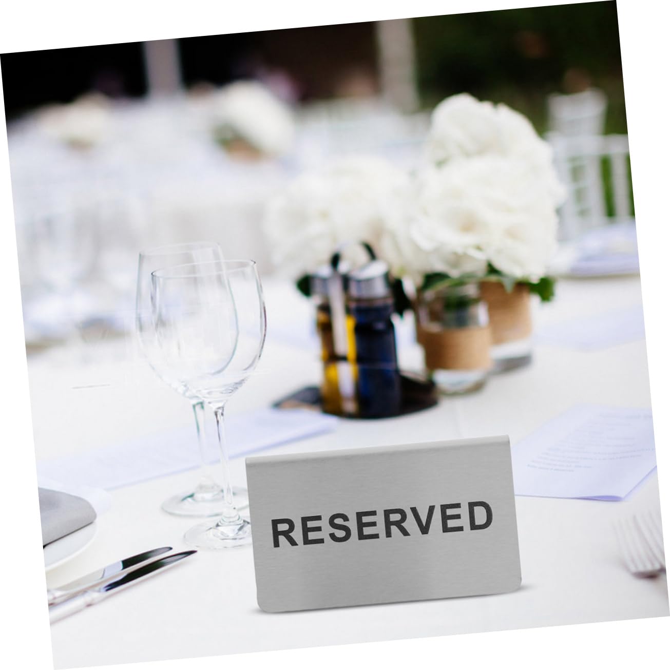 4piezas Letreros De Mesa Para Restaurantes Acero Inoxidable Doble Cara Para Bodas