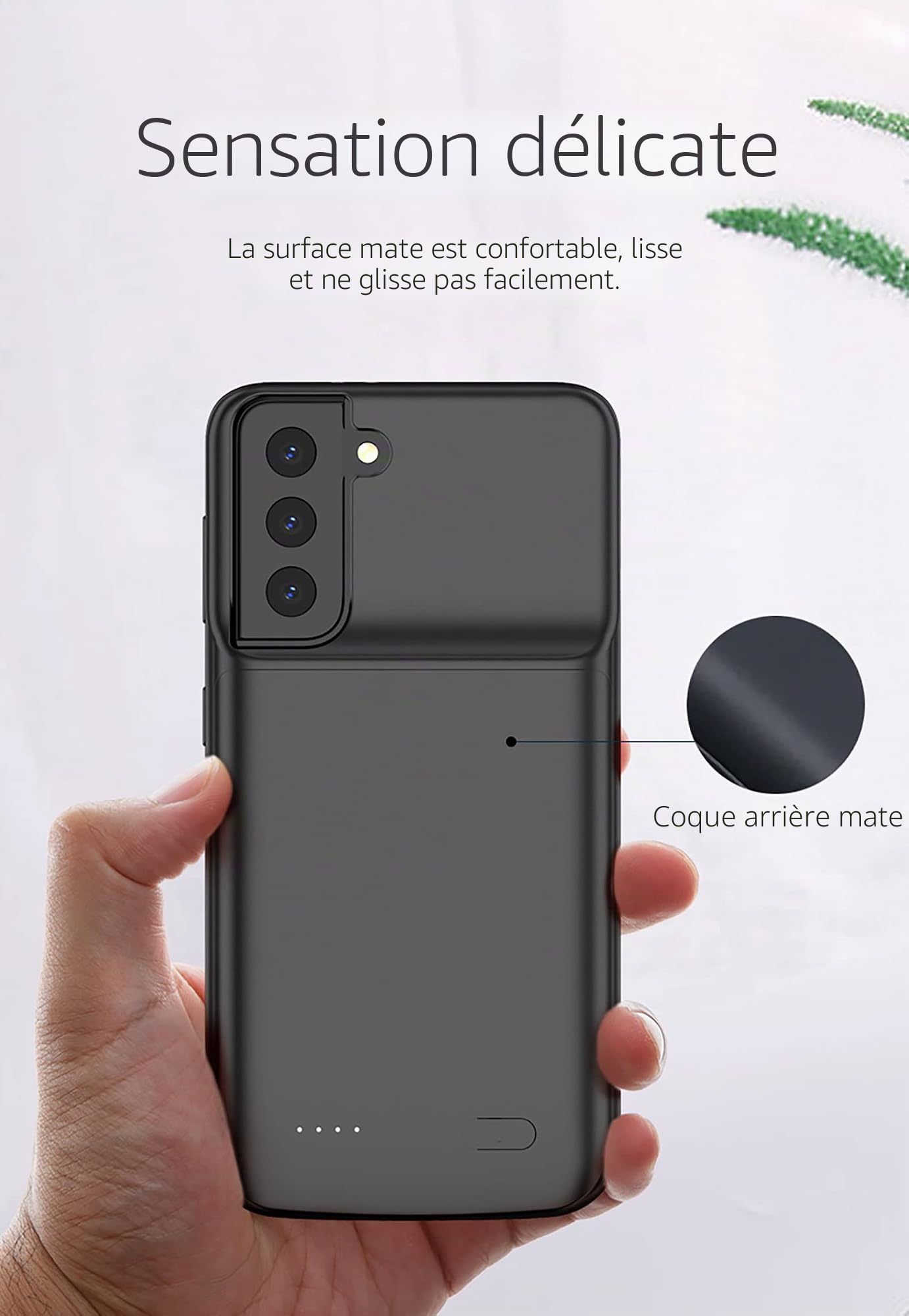 Smart Cover batterie pour Samsung Galaxy S21 5G 6.2" BATTERY CASE RECHARGEABLE POWER BANK SLIM 4800 MAH