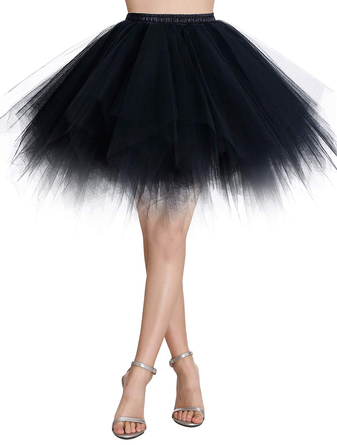 WedtrendWomen's Tulle Tutu Skirt, 1950s Vintage Ballet Tutu Fluffy Petticoat for Themed Party Costume
