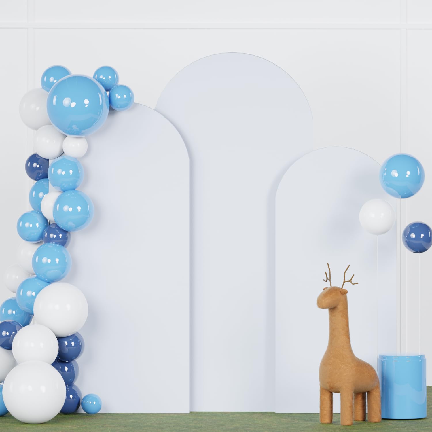 FANPROMS Wedding Arch Cover Set - 3 Sizes: 6FT, 6.6FT, 7.2FT - Double Sided Spandex Fitted Wedding Arch Stand Cover for Birthday Party, Bridal, Baby