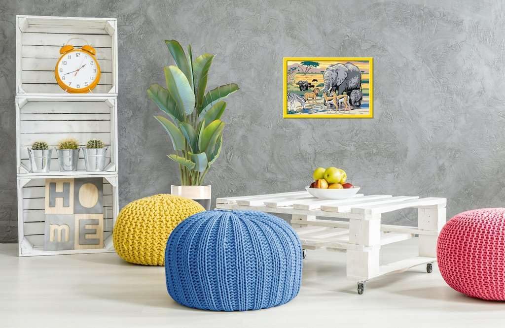 Tiere in Afrika. Malen nach Zahlen