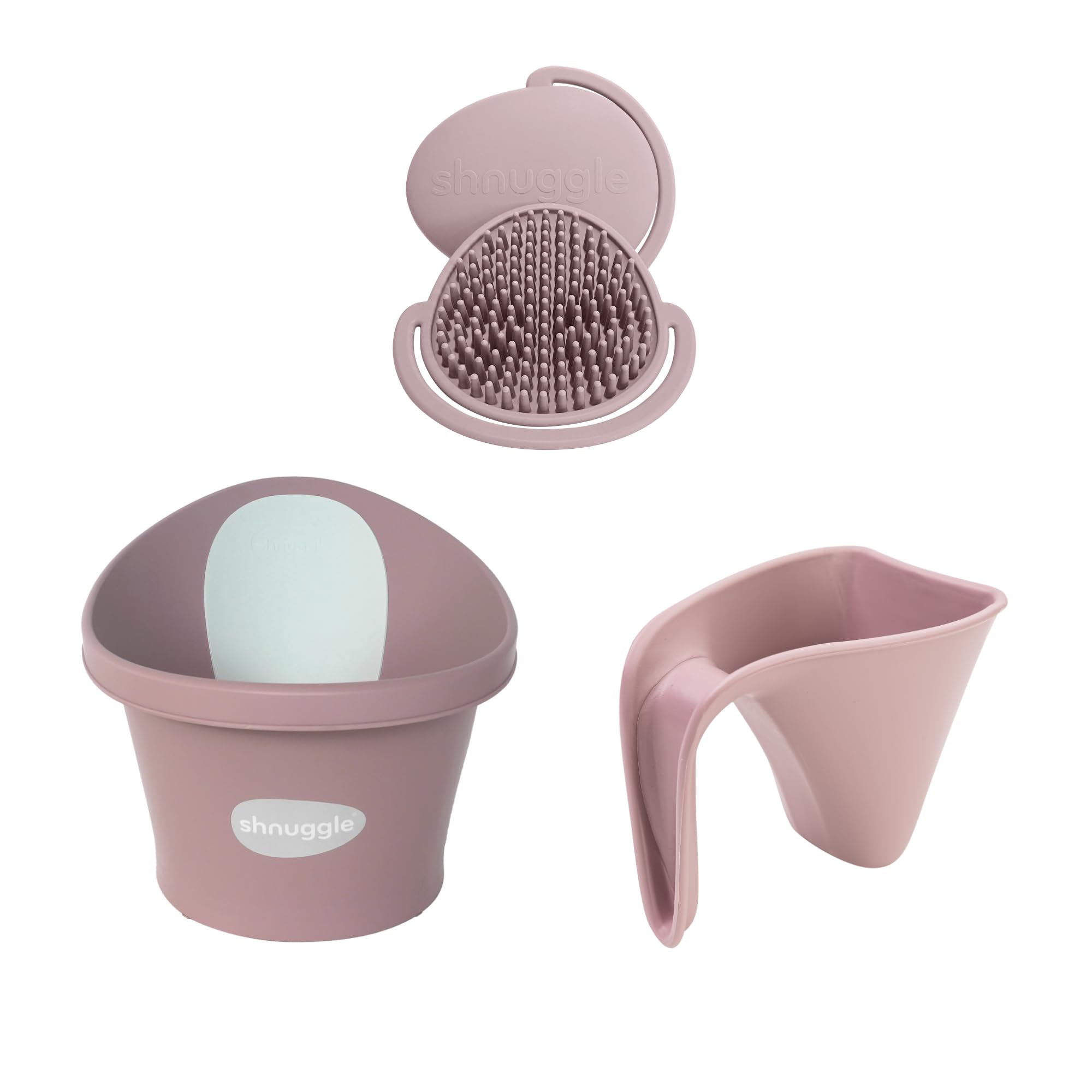Shnuggle Newborn Baby Bath Starter Bundle | The Perfect Baby Bath Partnership | Baby Bath, Rinse Jug & Bath Brush — image 1