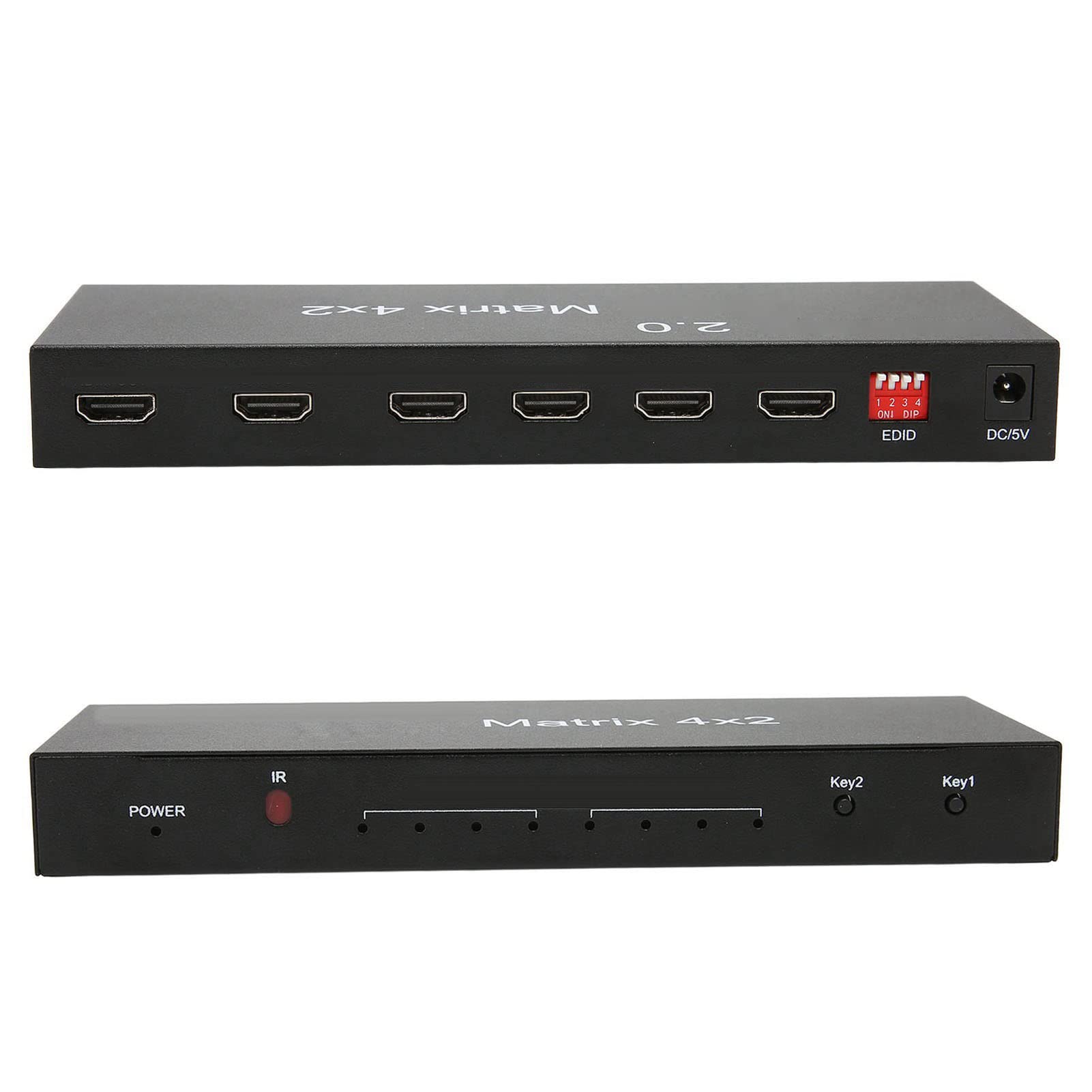 Switch HDMI Splitter HDMI 4K, Splitter Switcher HDMI, 4 in 2 Out 4K a 60 Hz Uscita audio ottica da 3,5 mm Telecomando Splitter video 100 V‑240 V(EU PLUG)