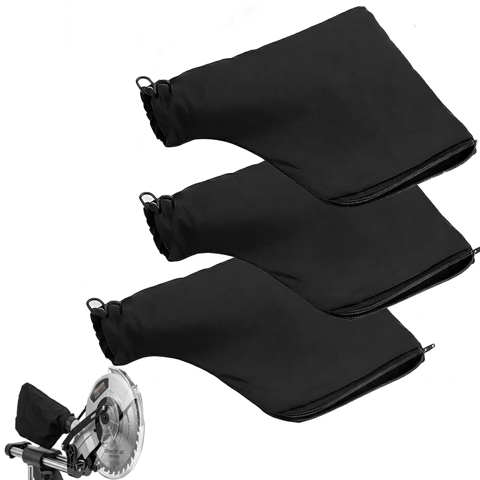 ZhuPu 3 Pcs Sander Dust Bag with Zipper for Mitre Saw, Anti-Dusts Saw Dust Cover Bags for Belt Sanders, Circular Saw and Workshop Tools