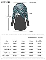 Vista 6 de QUINEE sudadera con capucha para mujer de manga larga a cuadros, bloque
