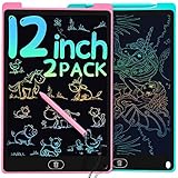 2 Pack LCD Writing Tablet, Kidsbro 12 Inch Doodle Board, Colorful Drawing Pad for Kids, Portable Drawing Tablet for Kids, Learning Gift Creative Toy for 2-10 Year Old Girls Boys Toddlers