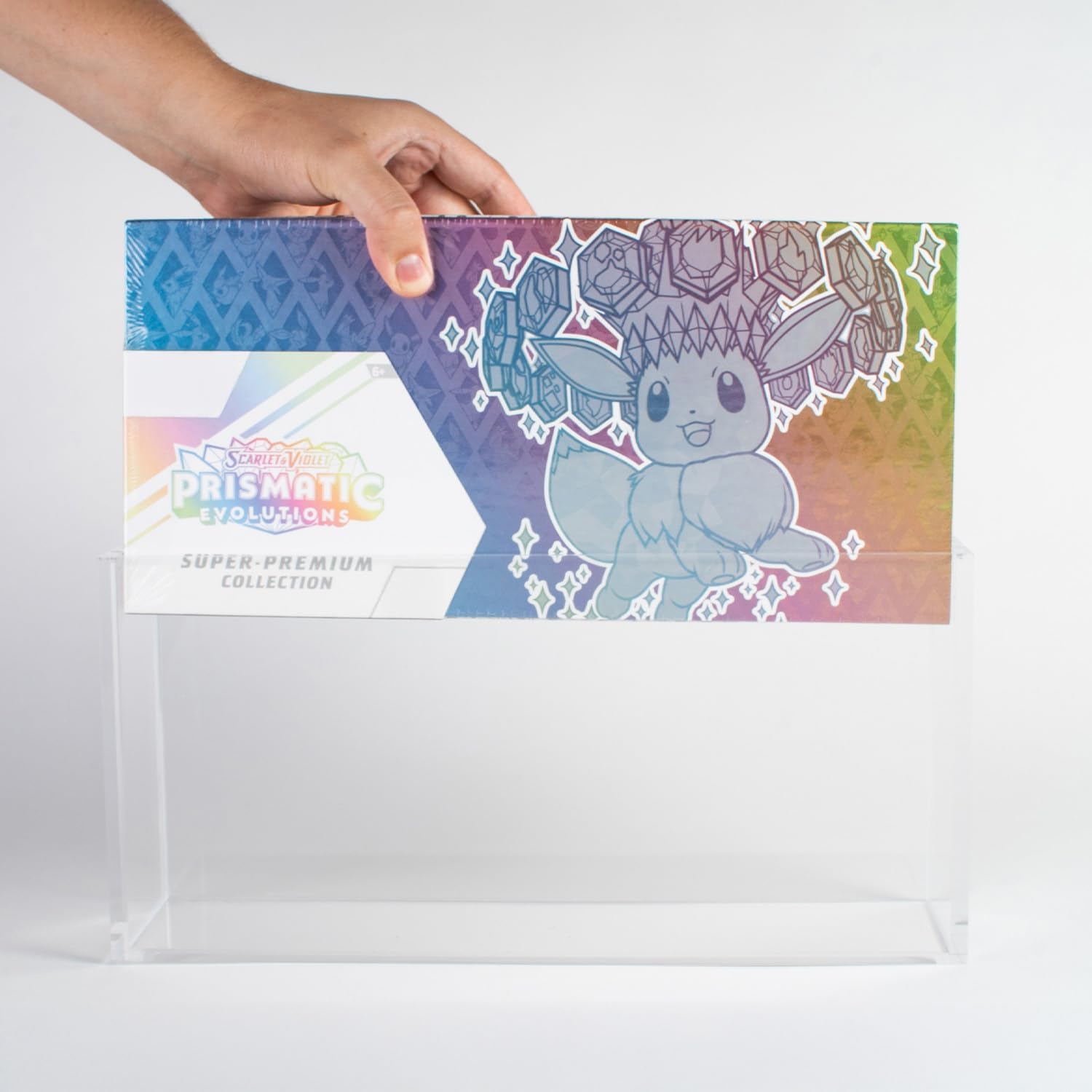 Prismatic Evolutions SPC Premium Magnetic Acrylic Display Case | 8mm + 5mm Acrylic - Compatible with Super Premium Collection