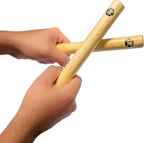 Miniatura 2 de DP Music Juego de instrumentos musicales de percusión de mano, incluye 1 par de palos de ritmo de 8 pulgadas y 1 par de agitadores de huevos (rojo)