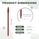 PATIKIL Lot de 6 stylos à bille à encre gel de couleur, 0,5 mm, pointe fine, écriture lisse pour journal, bloc-notes, bureau, papeterie, dessin, enseignants, rouge foncé - 2