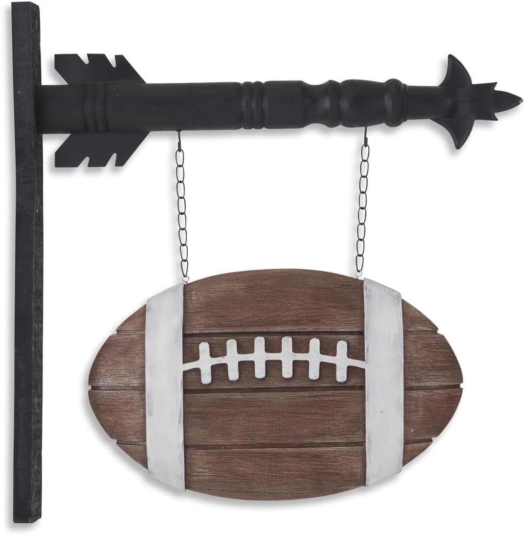 K&K Interiors Football Arrow Replacement, 13-inches Width, Polyresin and Metal, Home Decor and Accessories