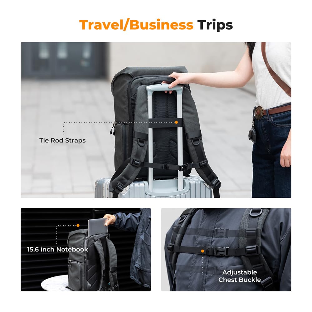 Borsa Reflex Zaino fotografico professionale impermeabile da 25 litri for fotografia all'aperto, borsa for fotocamera, escursionismo, viaggio