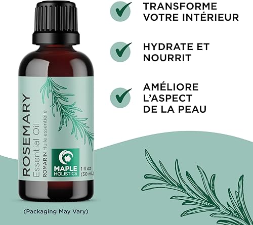 Miniatura 6 de Juego de tratamiento natural para el crecimiento del cabello, aceite de semilla de calabaza orgánico, aceite esencial de romero puro