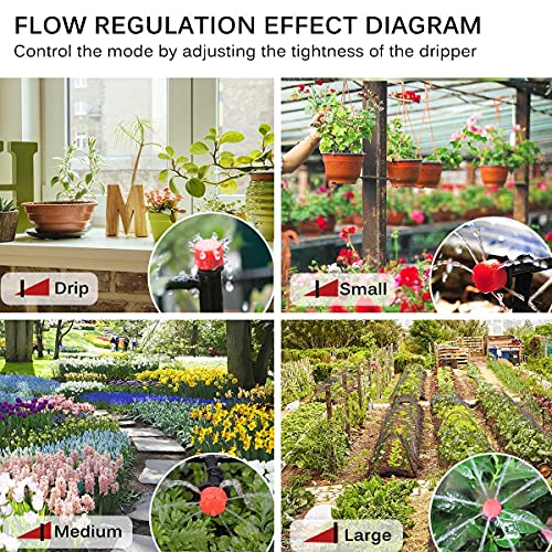 Image of DIY Crafts 35 Pcs, Only Red Dripper /Sprinkler, Drip Irrigation Kits Watering System Tubing Connectors Atomizing Nozzle Mister Dripper Accessory for Plant Wateri (35 Pcs, Only Red Dripper /Sprinkler)