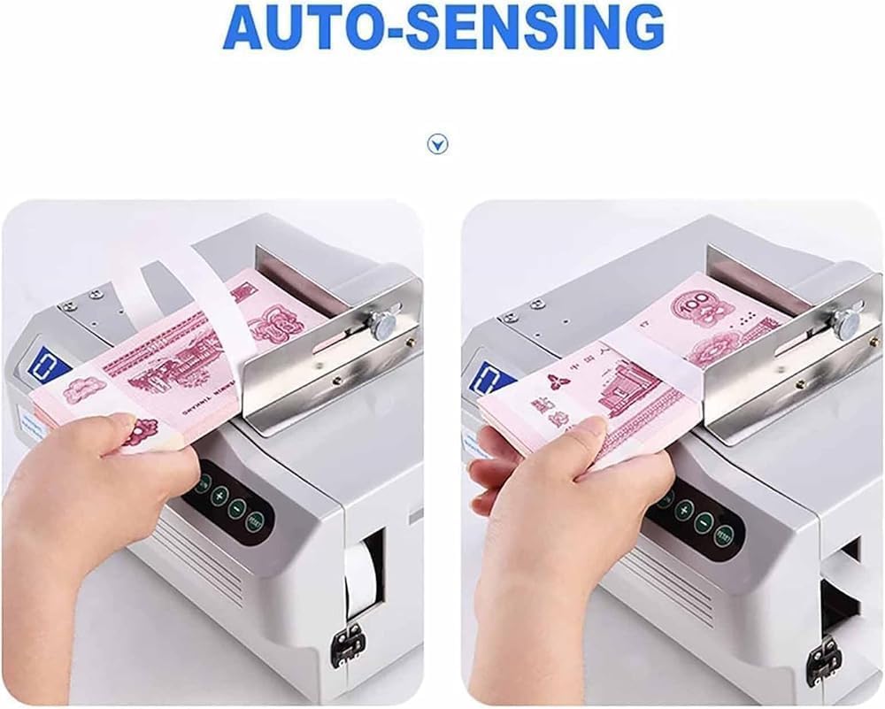 Agrupadora automática de billetes con pantalla LCD y contador de efectivo | Máquina flejadora de billetes de alta velocidad para manejo de efectivo bancario minorista y agrupación organizada de notas