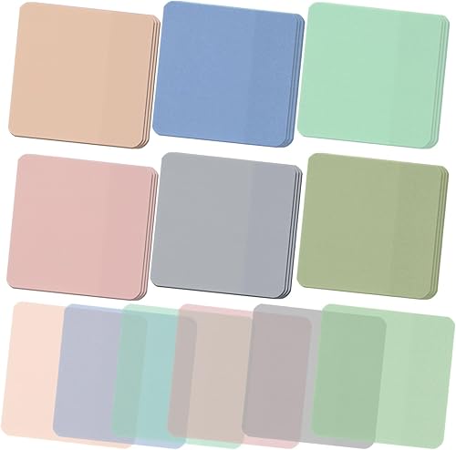Jetec 900 hojas de notas adhesivas cuadradas transparentes, 18 notas adhesivas translúcidas, bloc de notas transparentes transparentes, bloc de