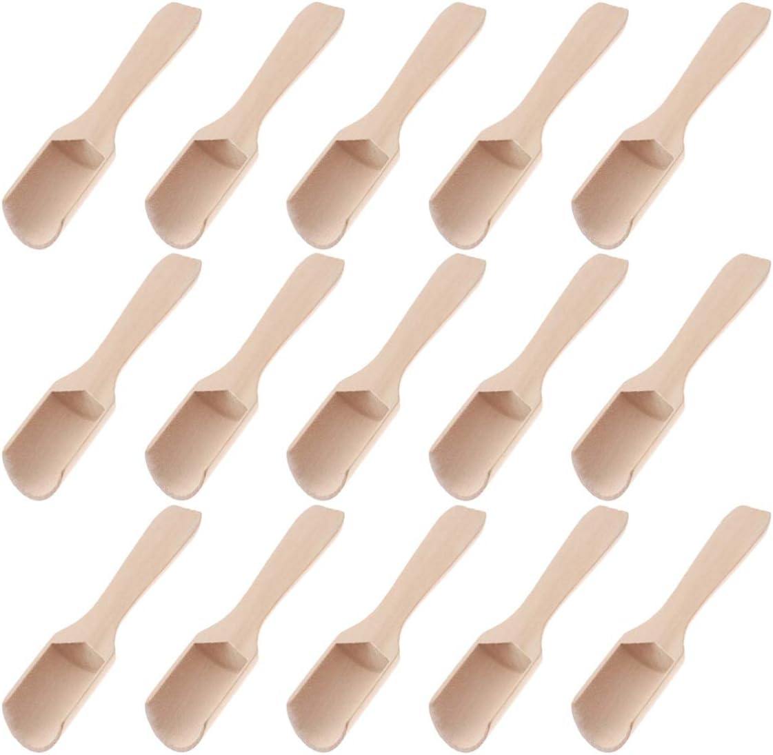 PRETYZOOM 3sets Wooden Salt Shovel Scoop Mini Tea Spoon Scoop for Tea Bath Salt Milk Powder Teaware Accessories 15pcs*3
