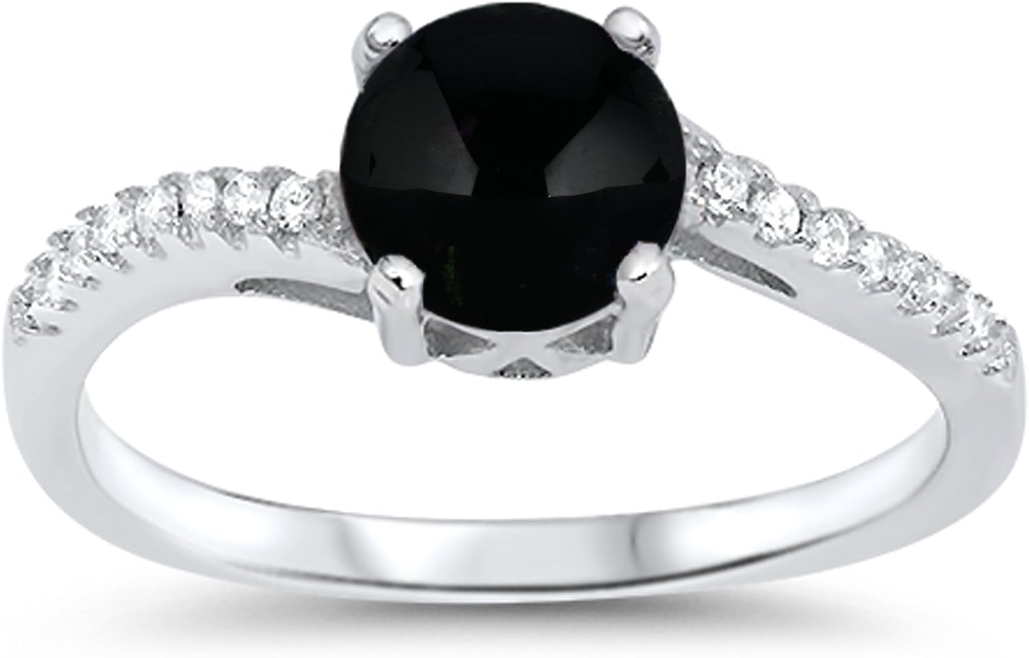 CHOOSE YOUR COLOR Sterling Silver Round Ring