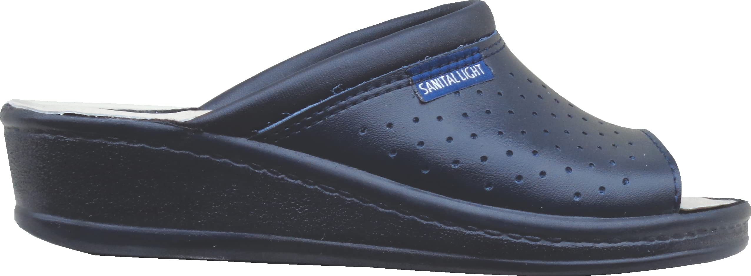 Sanital Light - Mule pour Famme en Cuir pour la Maison - 1351 avec Un Coussinet en Gel sur Le Talon