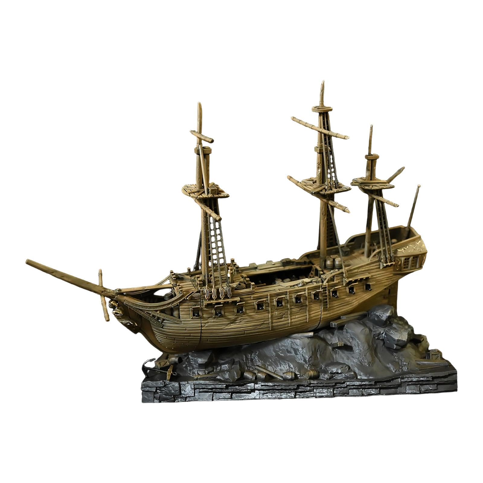 Decoración de Barco para Acuario, Estatua Resistente Y Creativa, Adorno para Pecera, Regalo