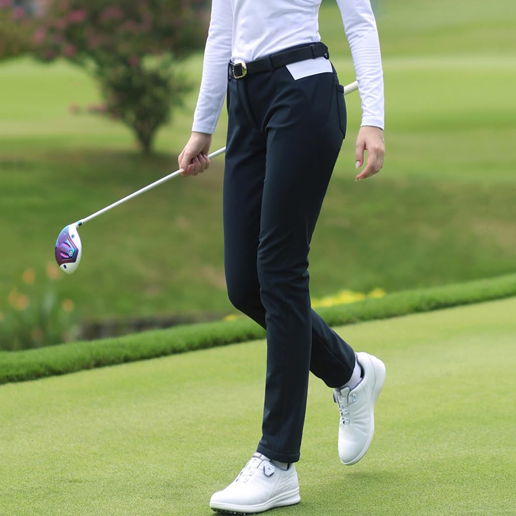 Damskie spodnie golfowe zimowe ocieplane polarem wodoodporne elastyczne wygodne spodnie robocze/dresowe.
