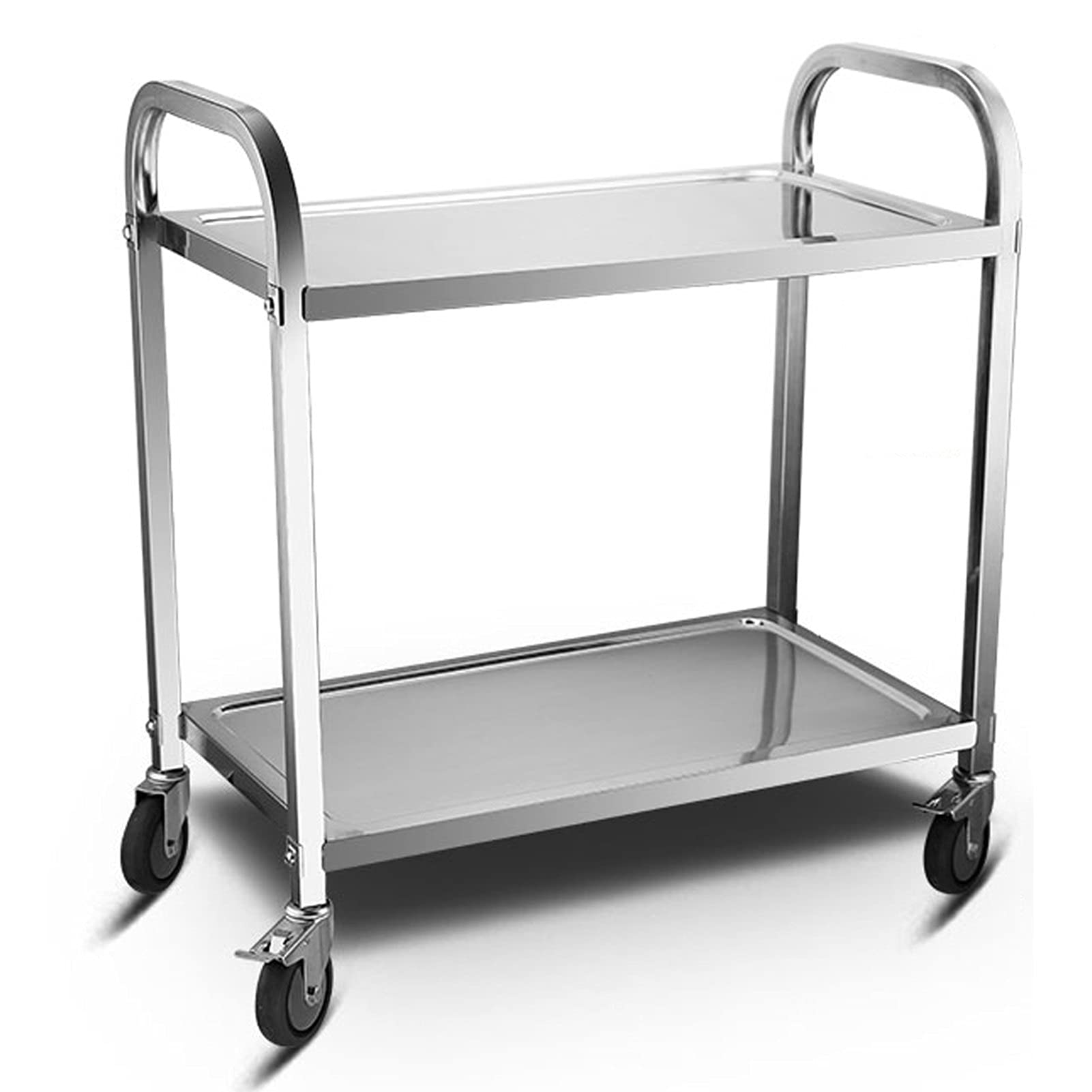 JYBNBBE Stainless Steel Utility Rolling Cart with Locking Wheels for Hotel/Restaurant/Home Service