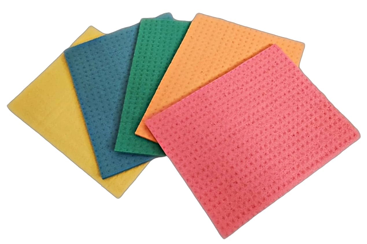 INDIFOX Kitchen Wipes Cellulose Cloth - Pack of 5 Cleaning Wipes, Ideal for Cleaning Tables, Glass Windows, Kitchen Tops, Furniture, Appliances | Reusable Cloth (B0D7SWVDQV) Amazon Price History, Amazon Price Tracker