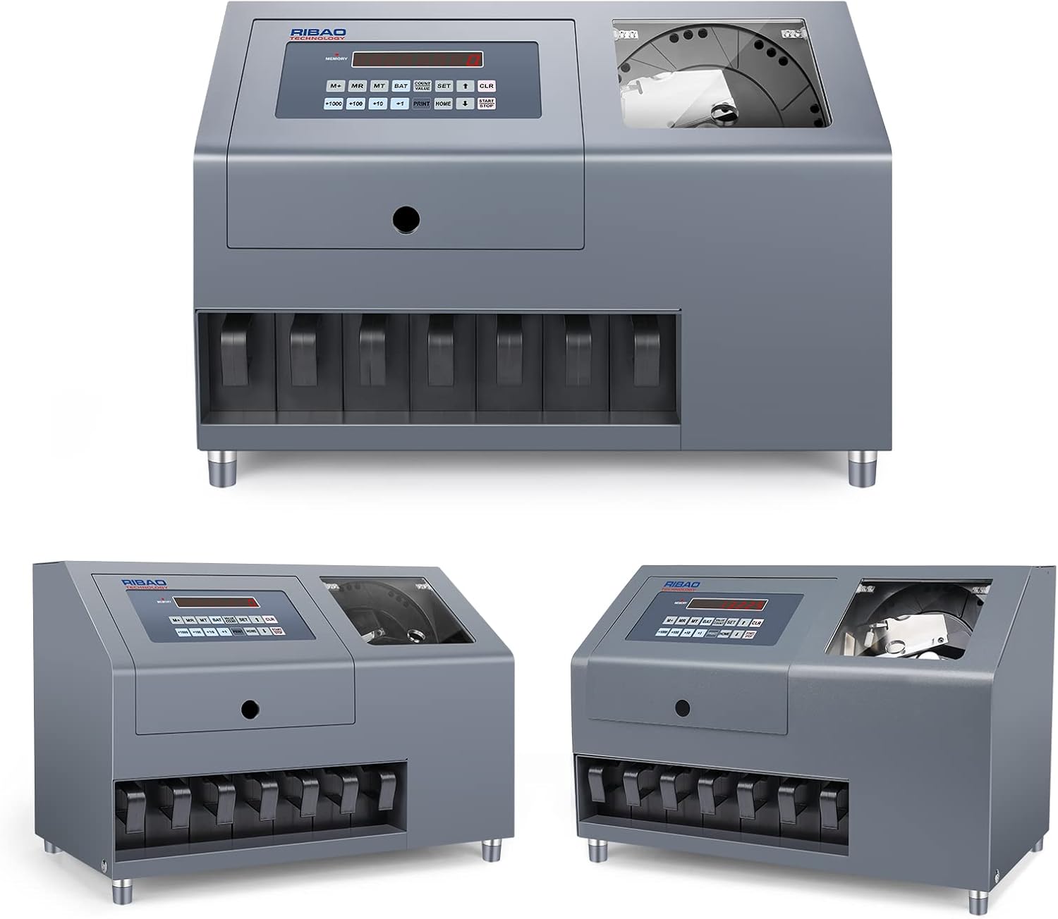 Ribao CS-600B 7-Pocket High Speed Coin Counter, Heavy Duty Bank Grade Coin Sorter, Two-Year After Service : Office Products