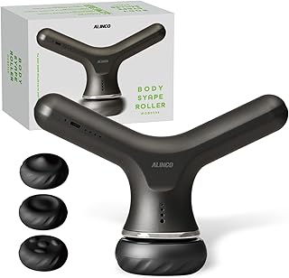 アルインコ(ALINCO) ボディローラー パワフル振動 筋肉までアプローチ 両手持ちできる 4段階強度調節 アタッチメント付き コードレス 幅広ヘッド ボディケア ボディメイク シェイプ お腹 ヒップ 太もも 肩 全身のケア MCB023K ブラック