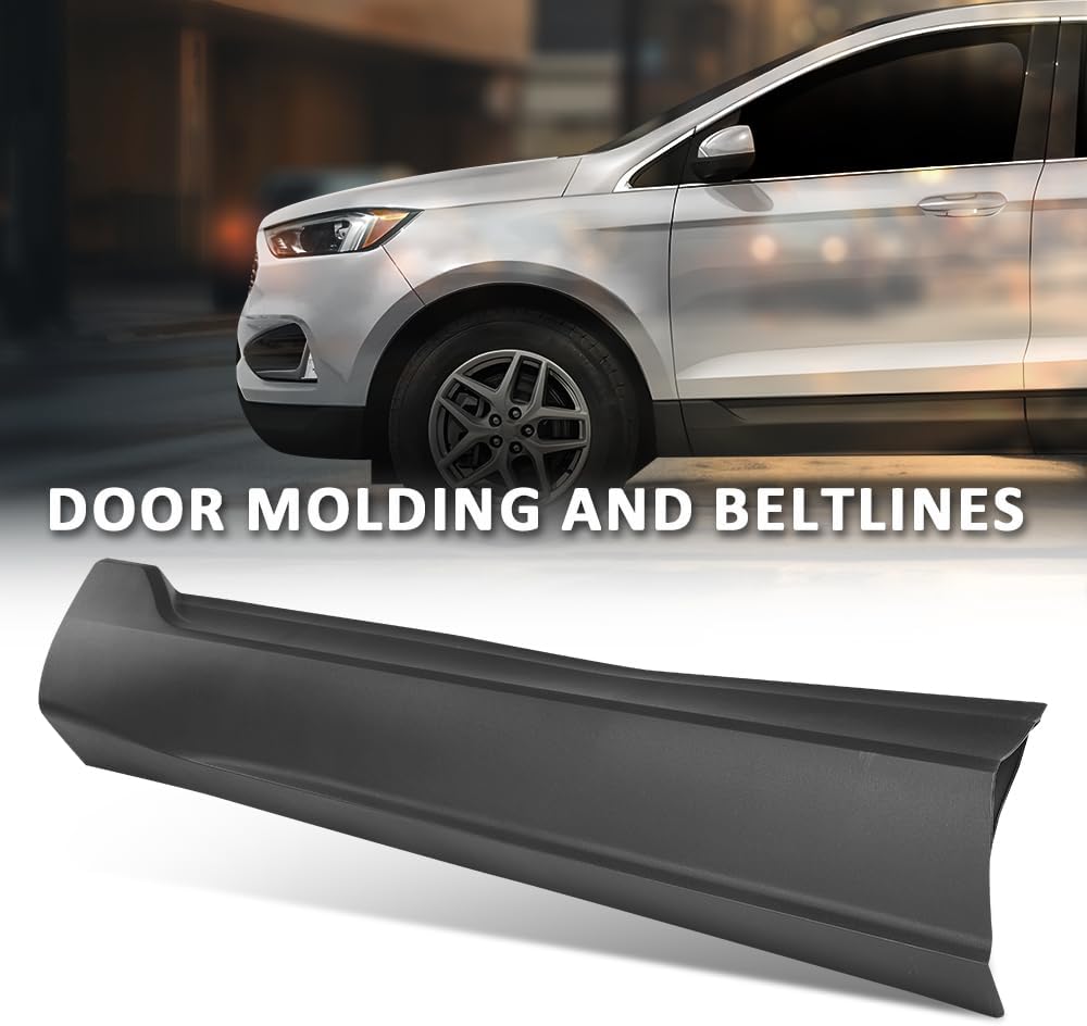 LQI Front Lower Door Molding Trim and Beltlines Driver Left Side Compatible with Ford Edge Sport ST ST-Line Titanium SE SEL 2015-2023 FT4Z5820879AA, FO1304110
