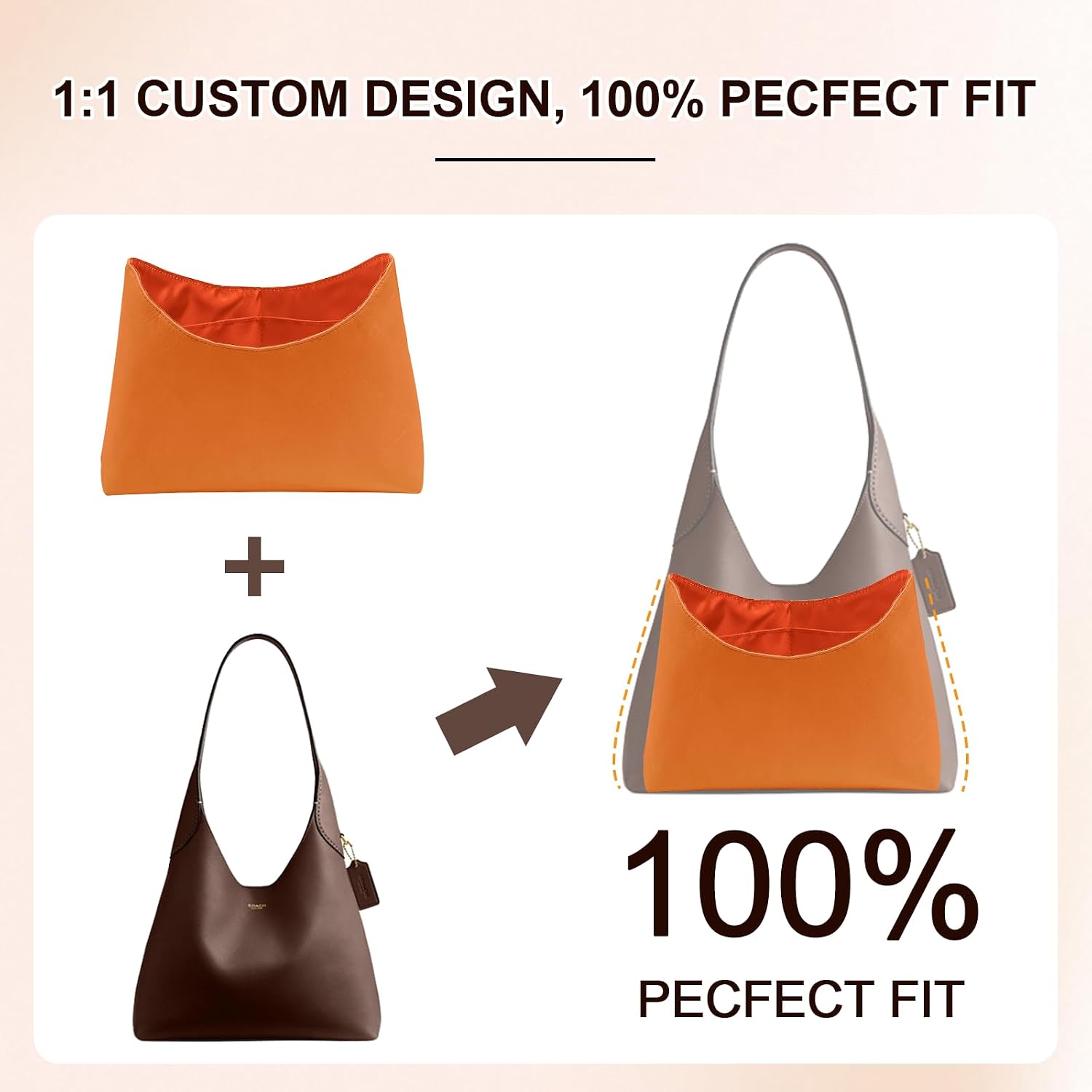 Dupont Paper Purse Organizer Inserts for brooklyn 28 Insert Keeps Tote Handbag（Orange） image 3