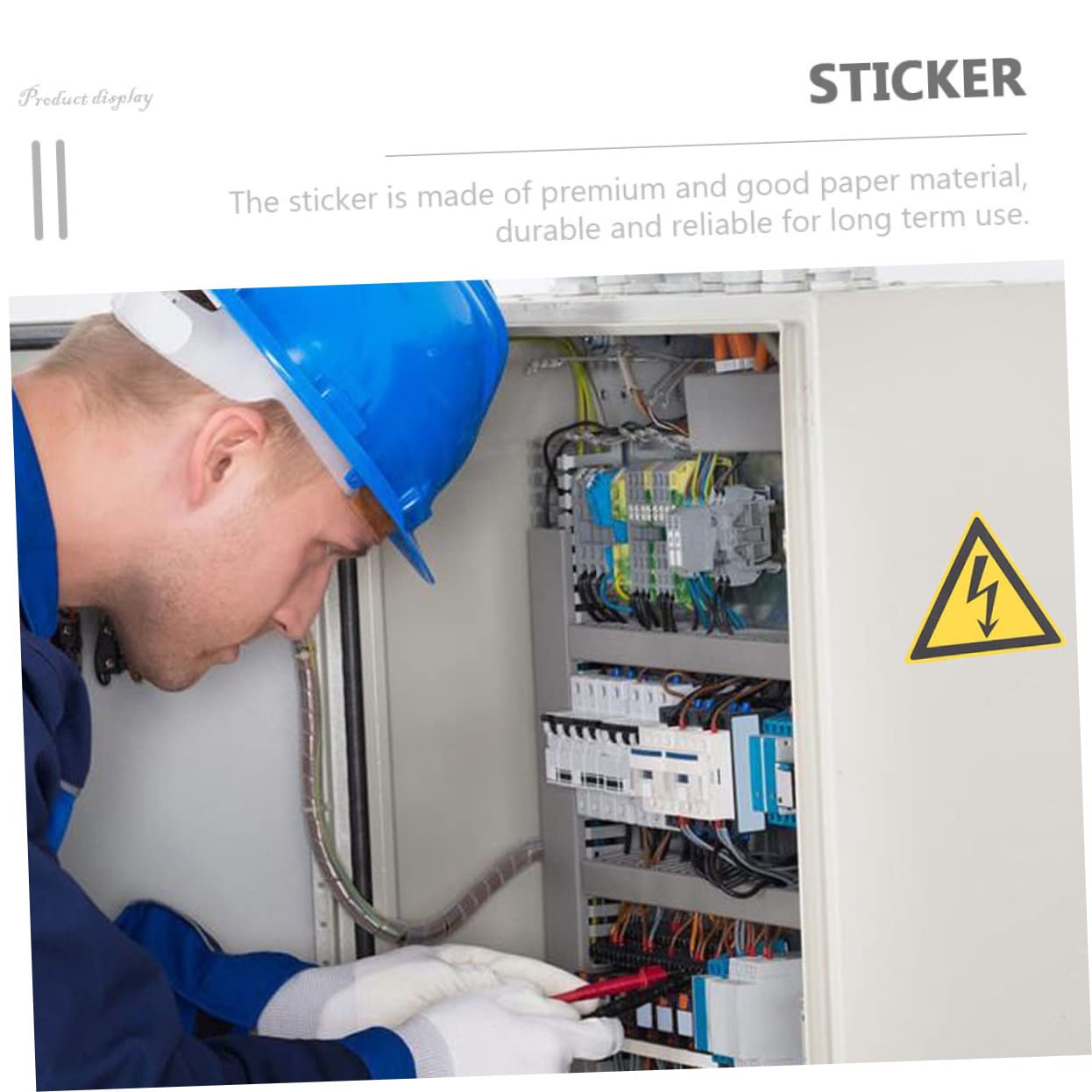 Unomor Sticker Pack 20 Sheets Plain Adhesive Warning Signs Electric Hazard Decal Easy Peel Stick Safety Labels for Indoor/Outdoor Use