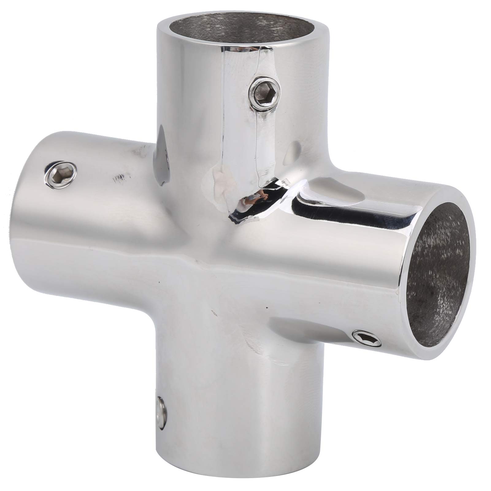 Raccord de Tuyauterie Acier Inoxydable Raccords Tuyauterie Acier Inoxydable Séparateur 4 Voies Connecteur de Tube de Soudage Bout à Bout Accessoire de Séparateur de Tuyau de Bateau(22mm)