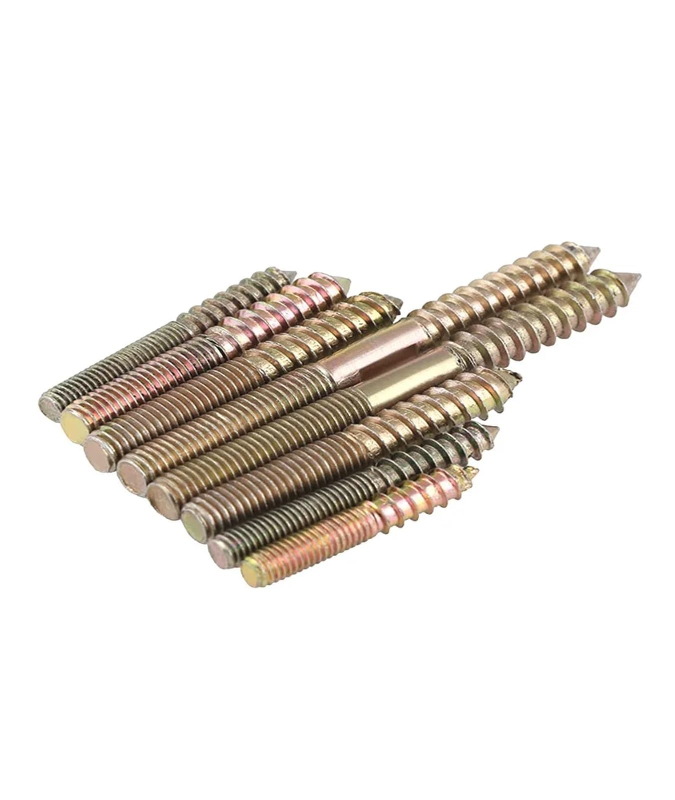 Viti Viti autofilettanti vite in acciaio inox M6 M8 Vite autofilettante a doppia testa con denti in zinco colorato Bullone autofilettante a appuntita Filettatura a doppia estremità for mobili(M6x40 -3