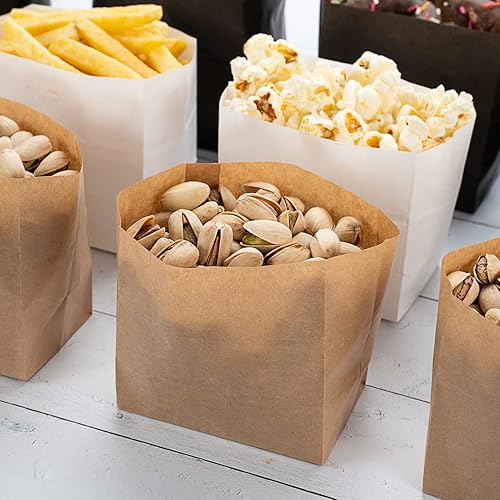 Miniatura 8 de Restaurantware Bag Tek - Bolsas de papel de 3.9 x 2.3 x 3.8 pulgadas para aperitivos, 100 bolsas de papel pequeñas para alimentos, bolsas