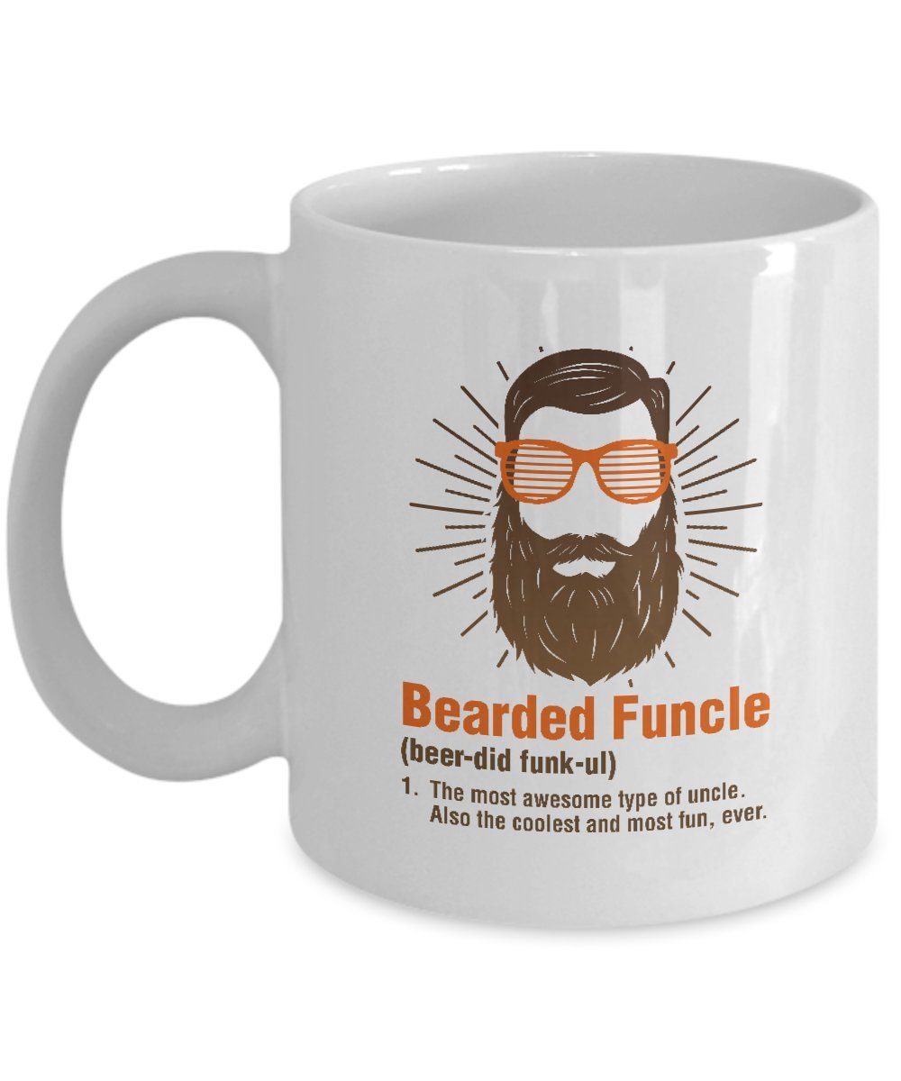 Bearded Funcle Best Funny My Favorite Uncle Coffee & Tea Gift Mug Cup (11oz)