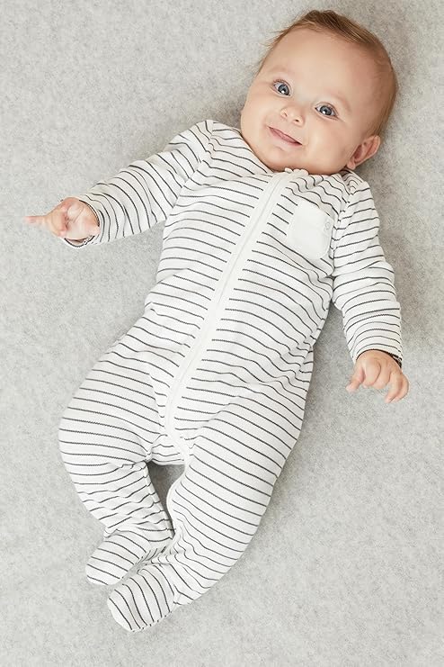 MORI Baby Unisex Clever Pajamas with Two Way Zip - Viscose from Bamboo - Jumpsuit Footed Nightwear for Toddler Boys and Girls - Image 2