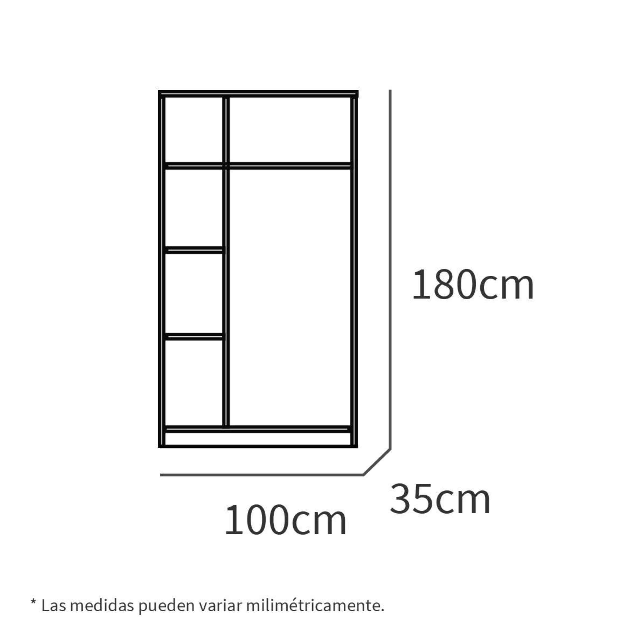 MUEBLES PITARCH | Armario Recibidor Entrada una Puerta con Barra Frontal para Colgar y estantería, Roble Gold y Gris,180x100x35 cm, Gran Capacidad, Moderno, Modelo Neo