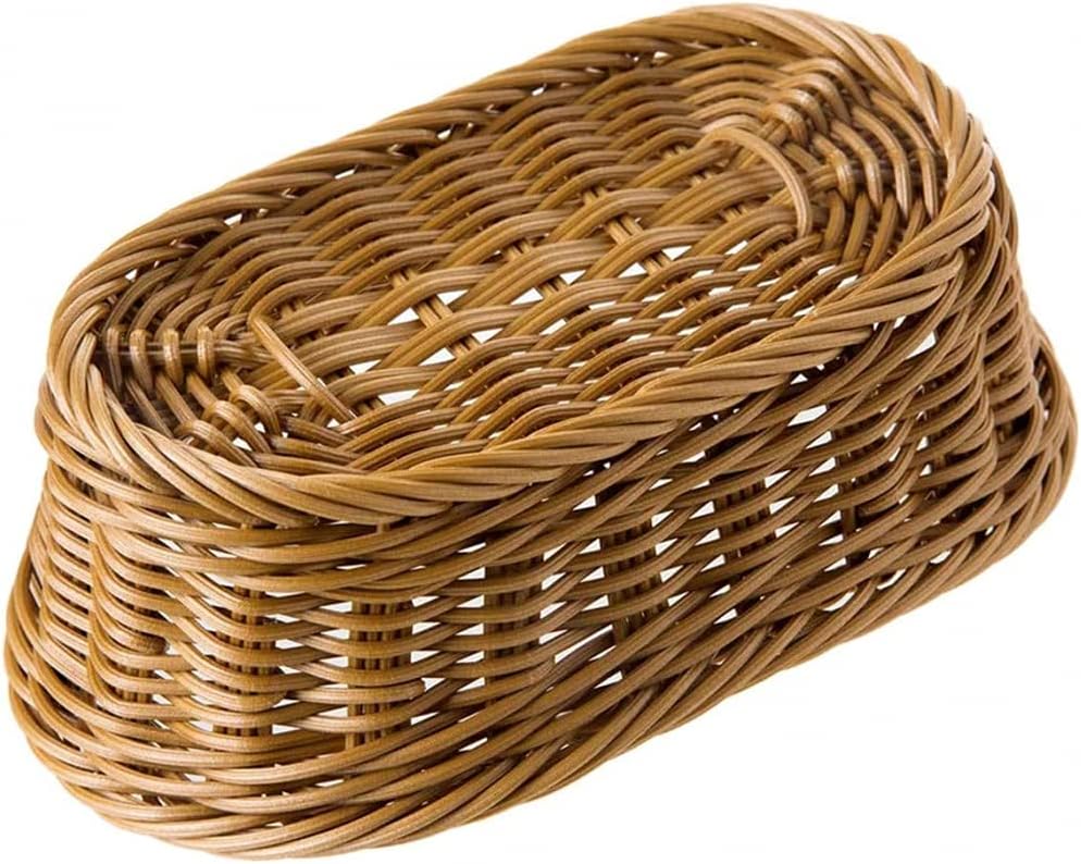Table Top and Bathroom Oval Wicker Woven Basket Bread Basket Serving Basket Food Storage Basket for Food Fruit Cosmetic