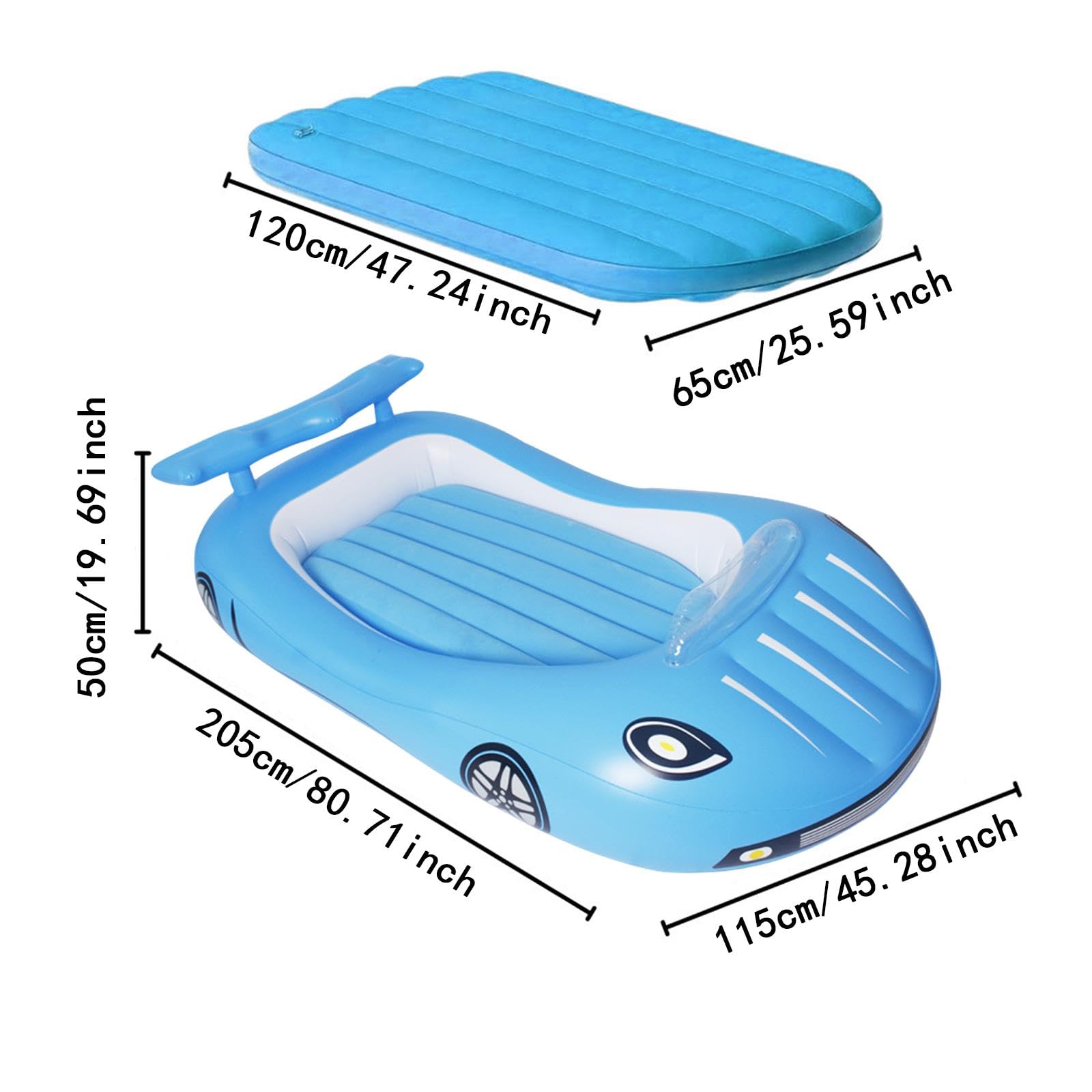 Materasso Gonfiabile a Forma di Auto, per Vacanze E Campeggio, Blu