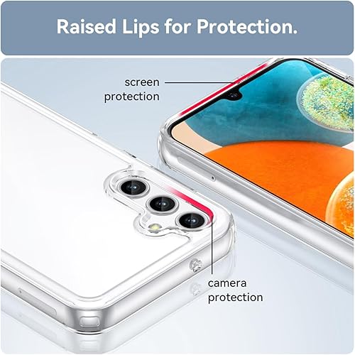 Miniatura 2 de Funda transparente para Galaxy A14, Samsung A14 5G SM-A145F SM-A146U con protector de pantalla, a prueba de golpes, policarbonato duro transparente