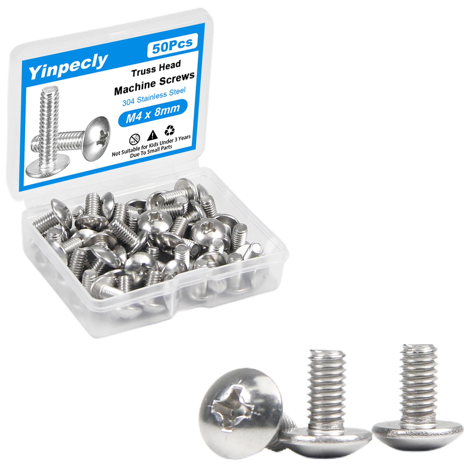 M4 Machine Screws - 40 Pack Truss Head -16