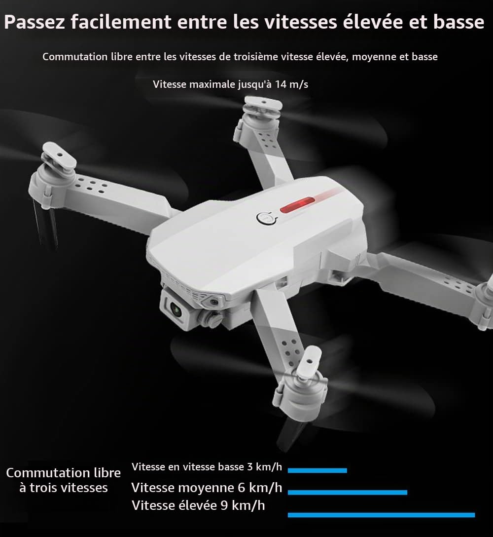 Drone avec Caméra 1080P,Drone Enfant avec Deux Caméras,Drones Radiocommandés FPV,Contrôle en Un Clic,Mode sans Tête,Maintien en Hauteur,18-22 Minutes de Vol,Cadeau pour Enfants et Adultes