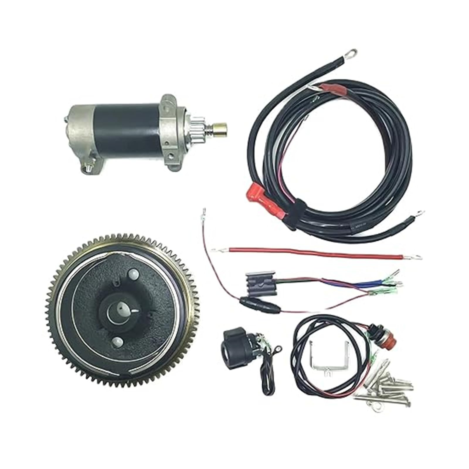 remplacement démarreur de moto Pour 4 Temps Parsun F15A F20A F20ABMS Et F15ABMS 15 20 Ch Kit De Conversion Démarrage Électrique Pour Démarreur À Volant Moteur 6AH