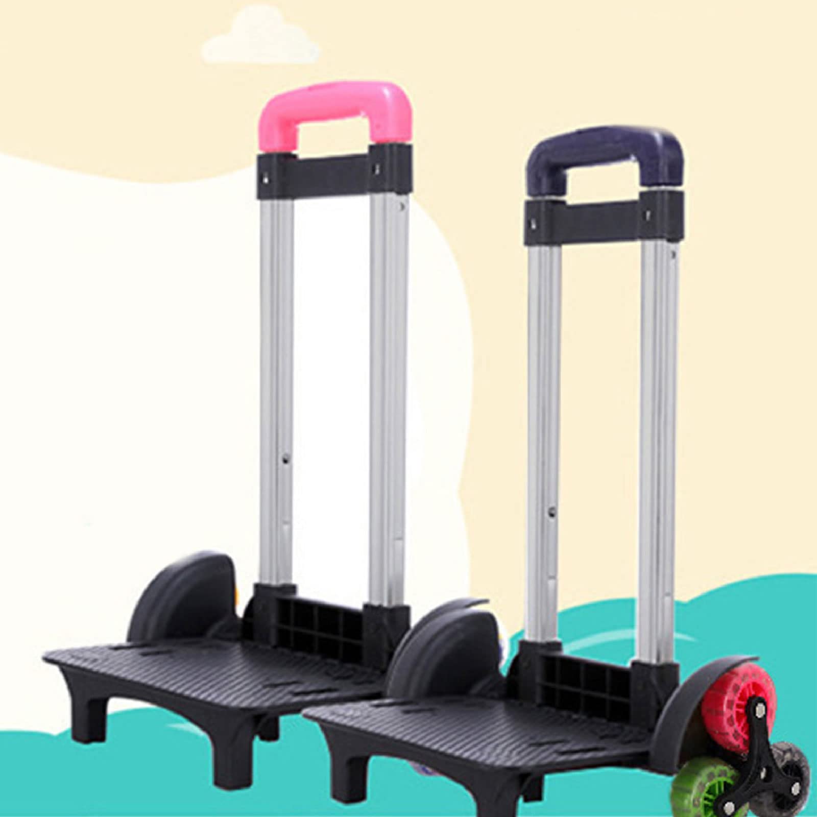 Carrello per zaino a 6 ruote Carrello per bagagli pieghevole Carrello per trolley Carrello per studenti Carrello da viaggio per zaini